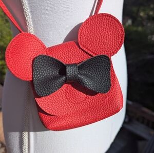 Leather Mini Mouse crossbody satchel In good condition.